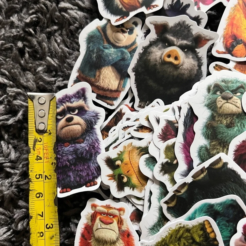 Grumpy Colorful Cartoon Animal Stickers 180+